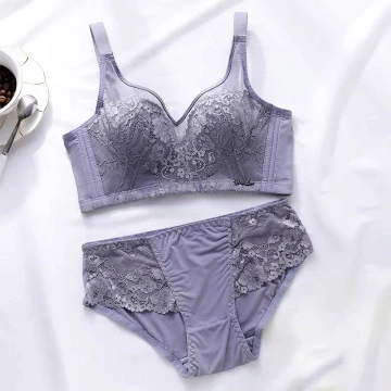 Hot Big Cup Lace Floral Bra And Panty Sets Sexy Beautiful Women Latest Girls Push Up Sexy Lingerie B