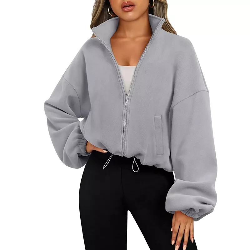 Womens Fleece Jackets Zip Up Oversized Sweatshirts Winter Clothes Long Sleeve Crop Sherpa Fall Outfi