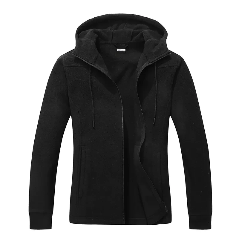 Women's Lightweight Full Zip Soft Polar Fleece Jacket Outdoor Recreation Coat Hooded Hiking Jac
