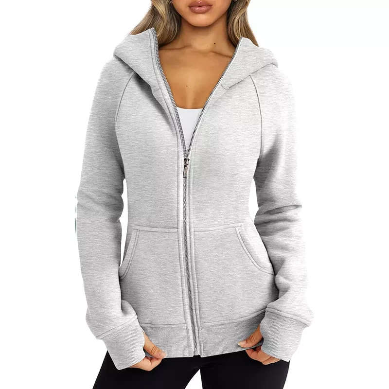 Trendy Queen Womens Zip Up Hoodies Fleece Jackets Oversized Sweatshirts Fall Fashion Outfits Sweater