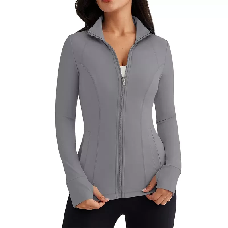 Trendy Queen Womens Lightweight Zip Up Jackets Mock Turtleneck Fall Hoodies Fitted 2024 Athletic Wor