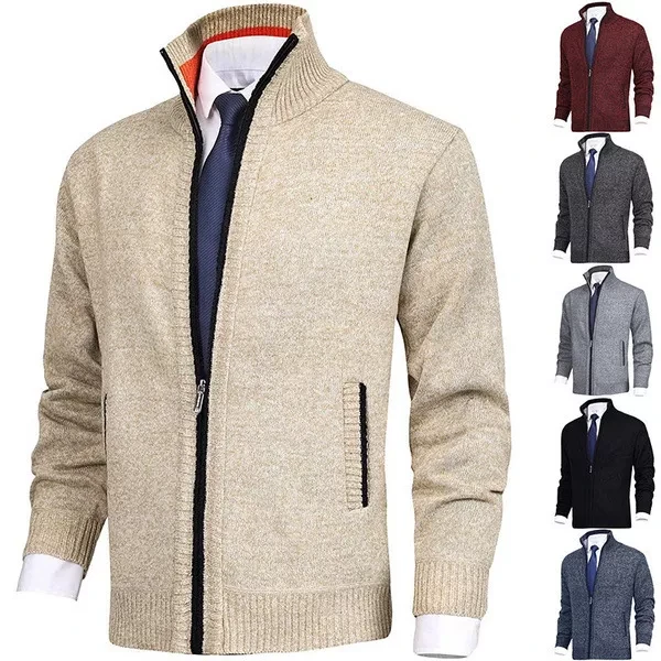 Autumn Winter Men Solid Color Thick Warm Coat Plus Size Jackets Sweater Product Details