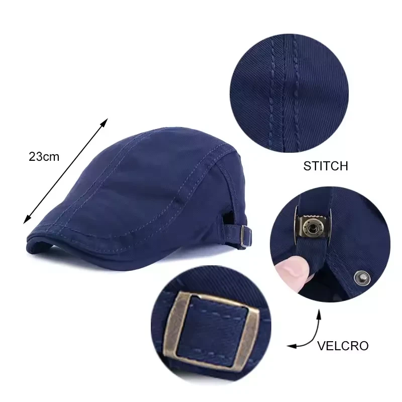 Outdoor Plain Classic Newsboy Flat Cap Men's Hunting Hat Solid Beret Hat Driving Cap for Unisex