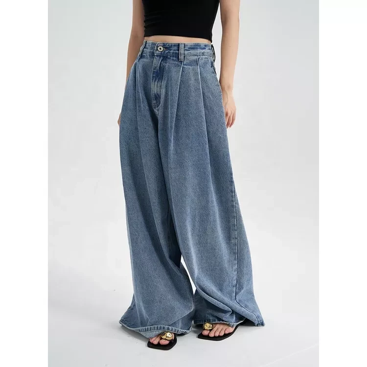 2024 New Jeans For Women High Waist Straight Loose Street Casual Pants Women Customised Hip Hop Bagg