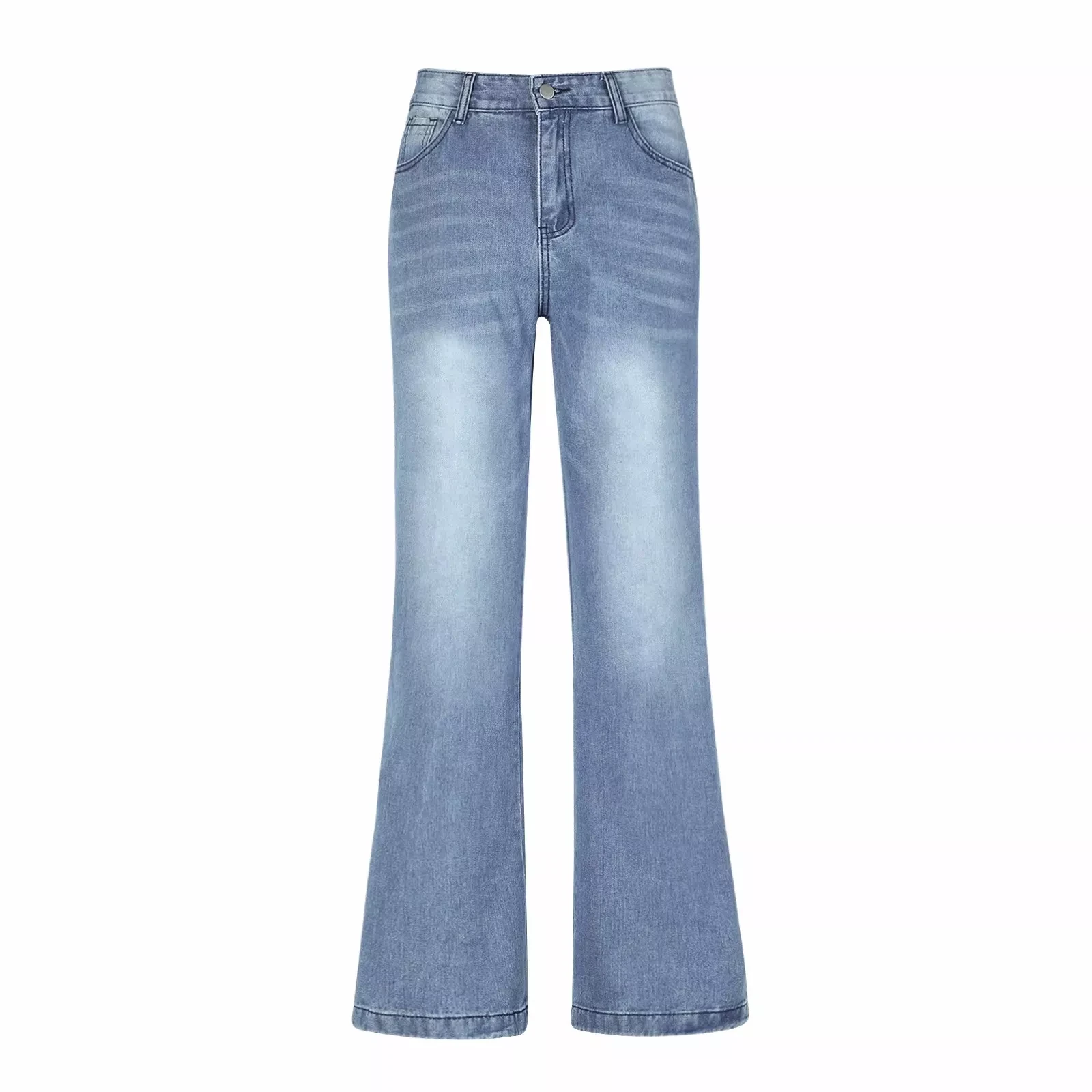 European and American New casual fashion Women's jeans High waist Women's denim jeans wide