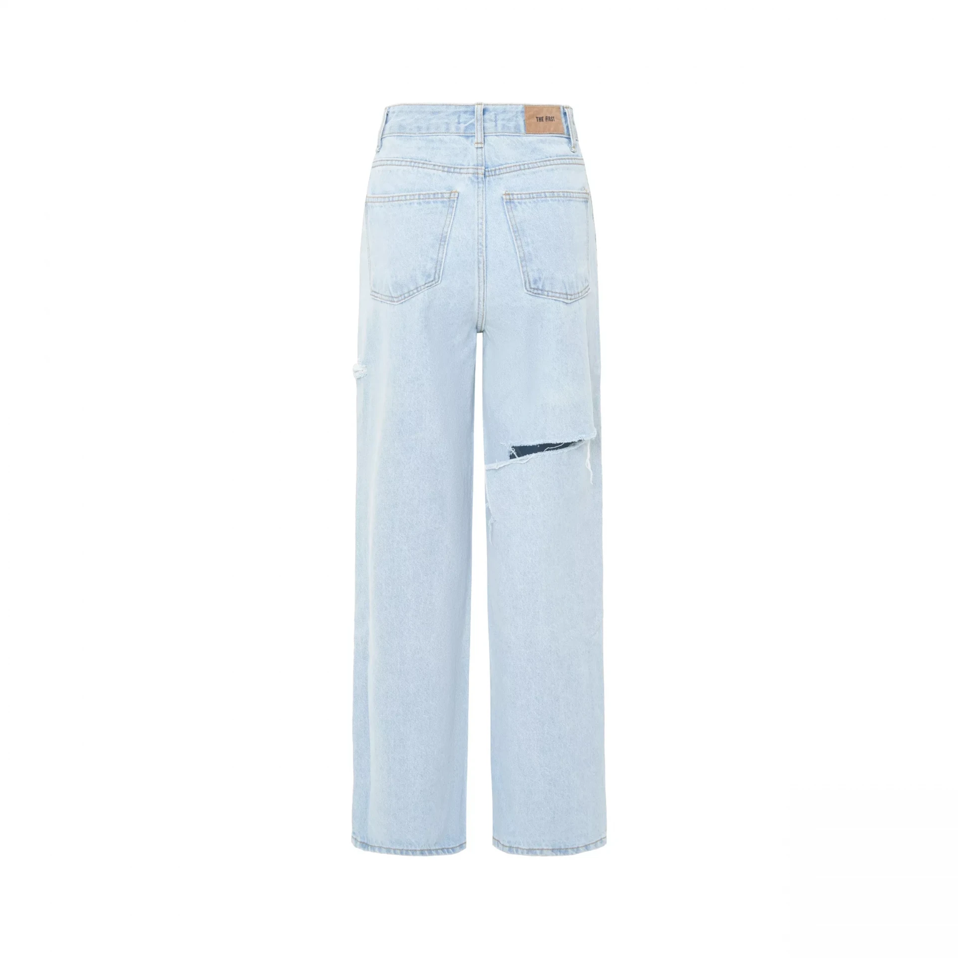 High Quality Denim Women's Jeans Women Denim Pants Ripped Detail Wide Leg Loose Jeans For Women