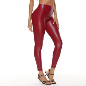Leather Pants for Women High Waist Training Clothing Leggings Sexy Skinny Tights for Casual fitness