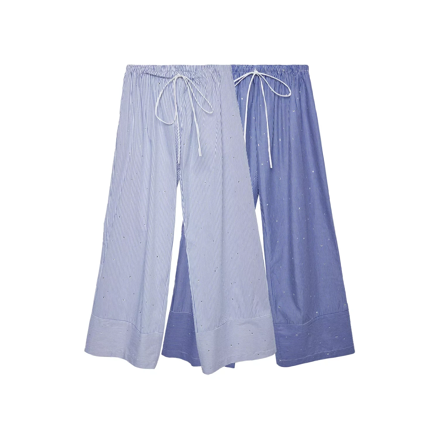 New Striped Casual Sports Tall Drag Pants Girls Thin Loose Street Wide Leg Pants