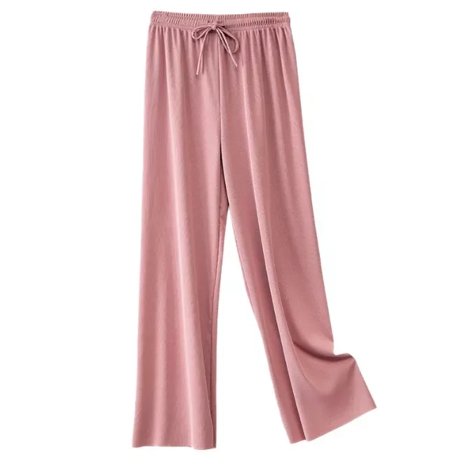 New Style Palazzo Pants for Women High Waist Straight Thin Breathable Knitted Leggings Outdoor Loose
