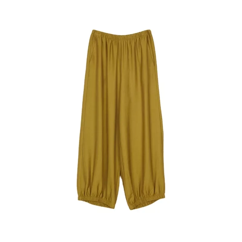 Summer Viscose Woman's Loose Trousers with Pockets Elasticized Different Colors Available