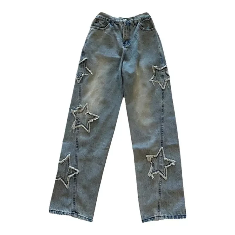 Wholesale Straight Leg Utillity Jeans Women Cargo Pants With Side Pockets