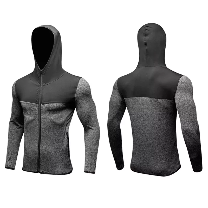 Quick Dry Zipper Hooded Workout Coats custom hoodie jackets Men Fitness Jackets A14 Wholesale Custom