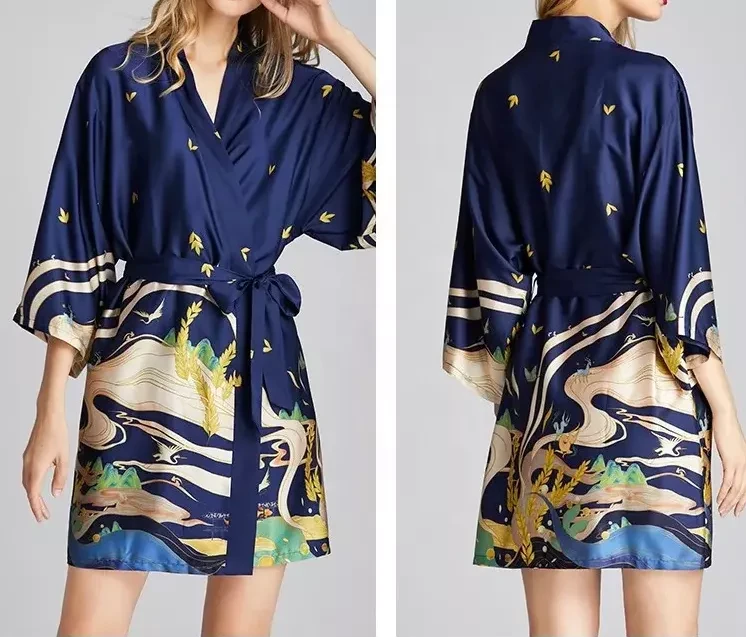 Sexy women sleepwear silk women pajamas bathrobe causal nightwear New Arrivals Latest