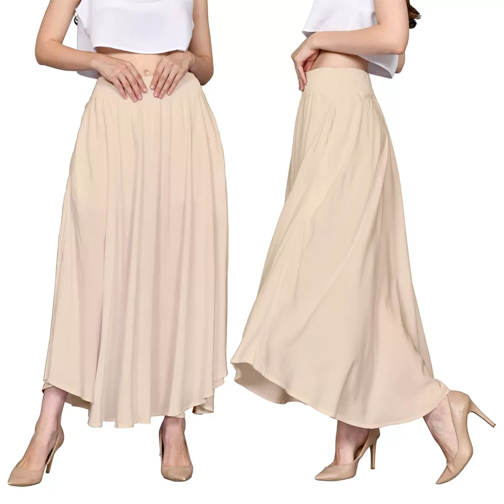Women's Fashion Clothing Dresses Long Skirts Casual Plain Custom Champagne Indonesian Breathabl