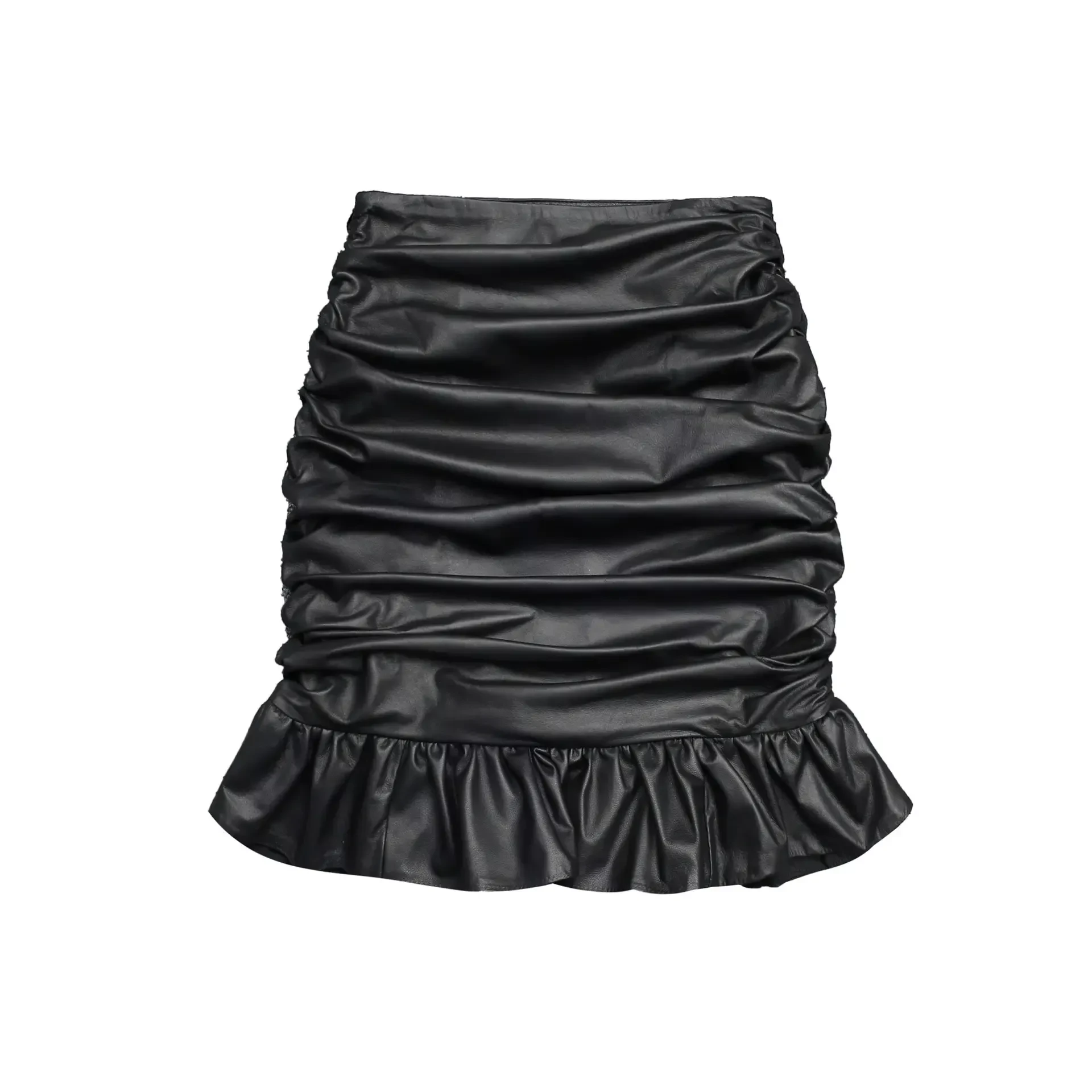Women's Dress Club Wrap Skirt Sheepskin leather Skirt OEM Fashion Summer Custom Logo dress leat