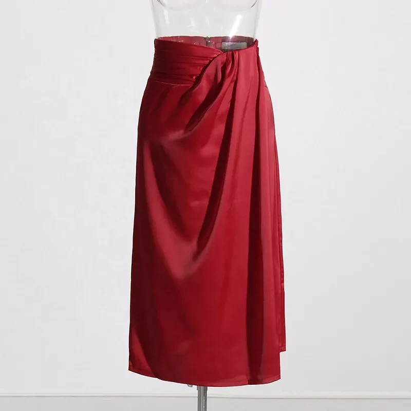 Summer Sexy Hollow Out Women's Skirt High Waist Solid Color High Quality Party Skirt For Female