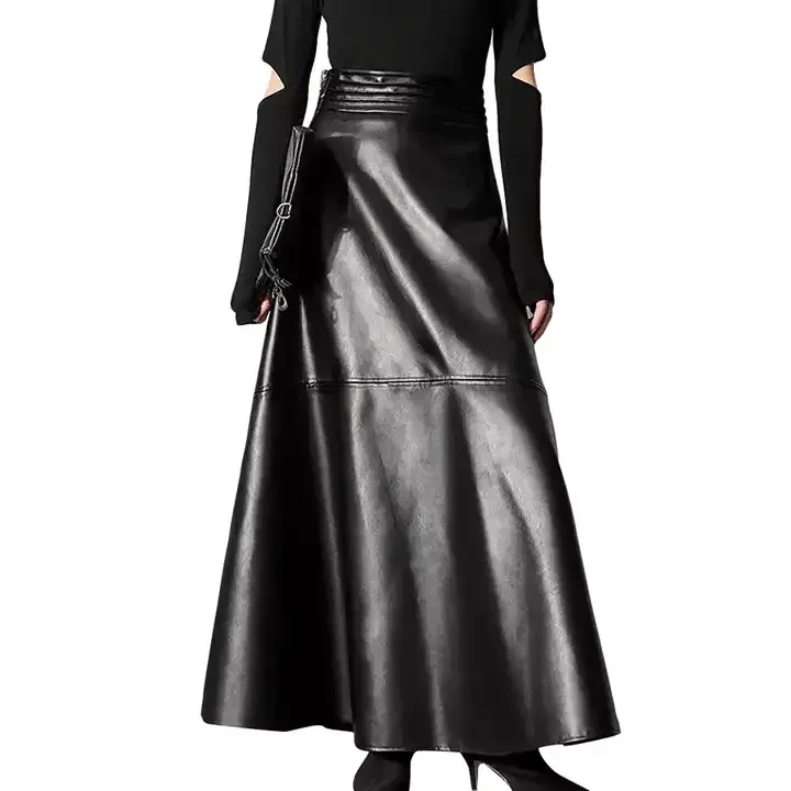 leather skirts female spring elegant classical half-dress OEM Fashion Summer Custom Logo dress