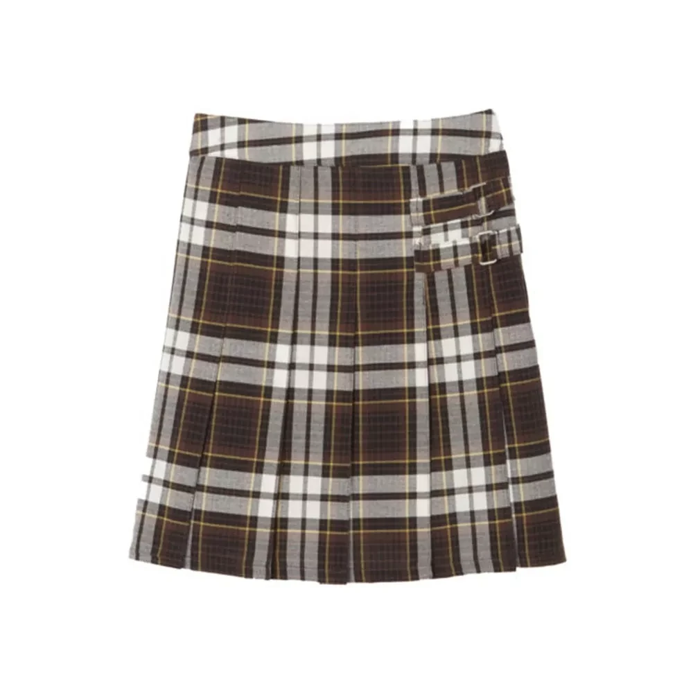 Factory OEM ODM Girls High Waisted Custom Pleated Skirt Plain Plaid A-line Mini Skirt Skater Tennis